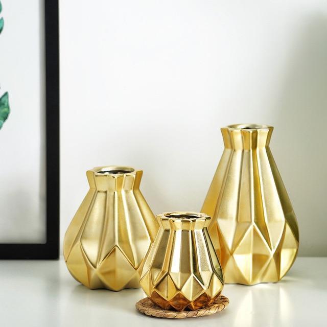 Metallic Diamond Porcelain Vase - Nordic Side - 