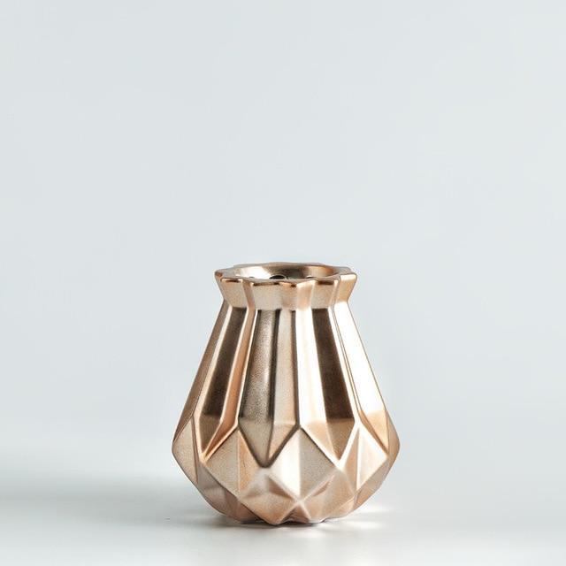 Metallic Diamond Porcelain Vase - Nordic Side - 