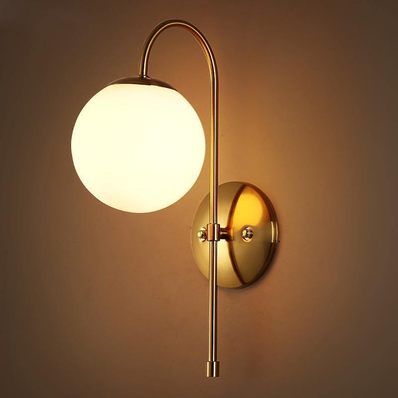 Curved Gold Iron Wall Lamp (Large) - Nordic Side - 