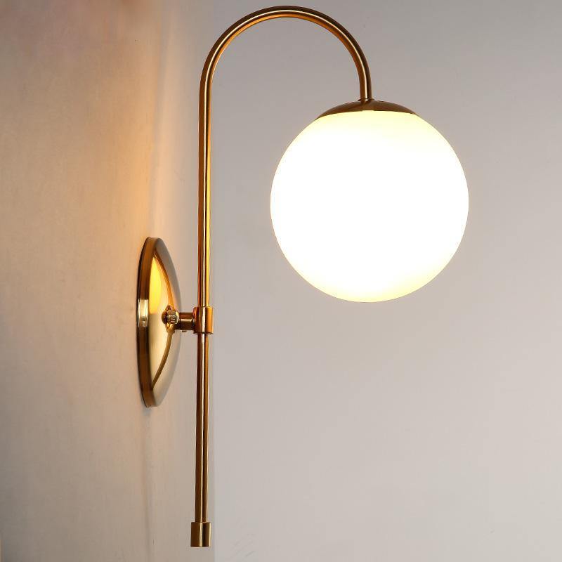 Curved Gold Iron Wall Lamp (Large) - Nordic Side - 