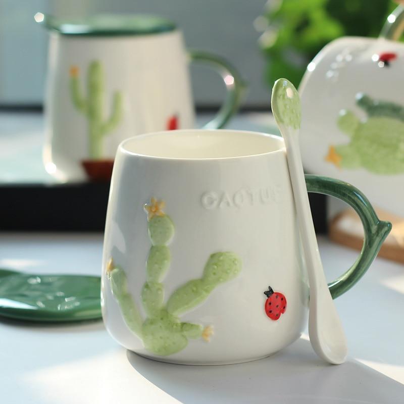 Cactus Mug with Lid - Nordic Side - 