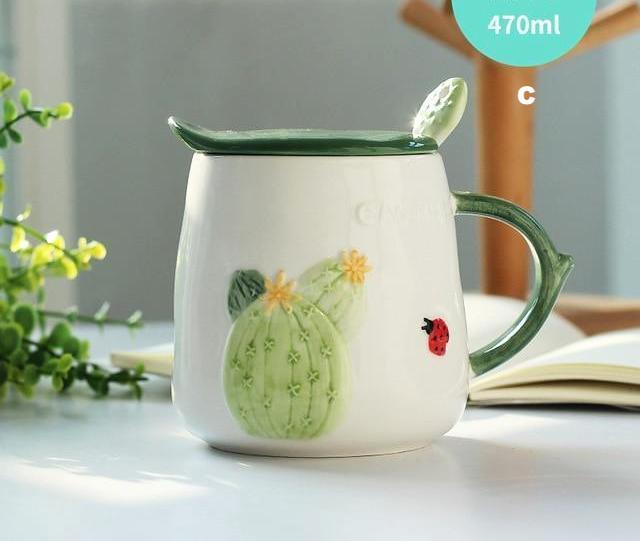 Cactus Mug with Lid - Nordic Side - 