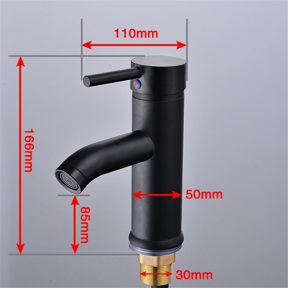 Black Matte Finish Stainless Steel Faucet - Nordic Side - 12-11, bathroom, bathroom-collection, bathroom-faucet, fab-faucets, faucet, kitchen, kitchen-faucet, modern, nordic, renovation, sink