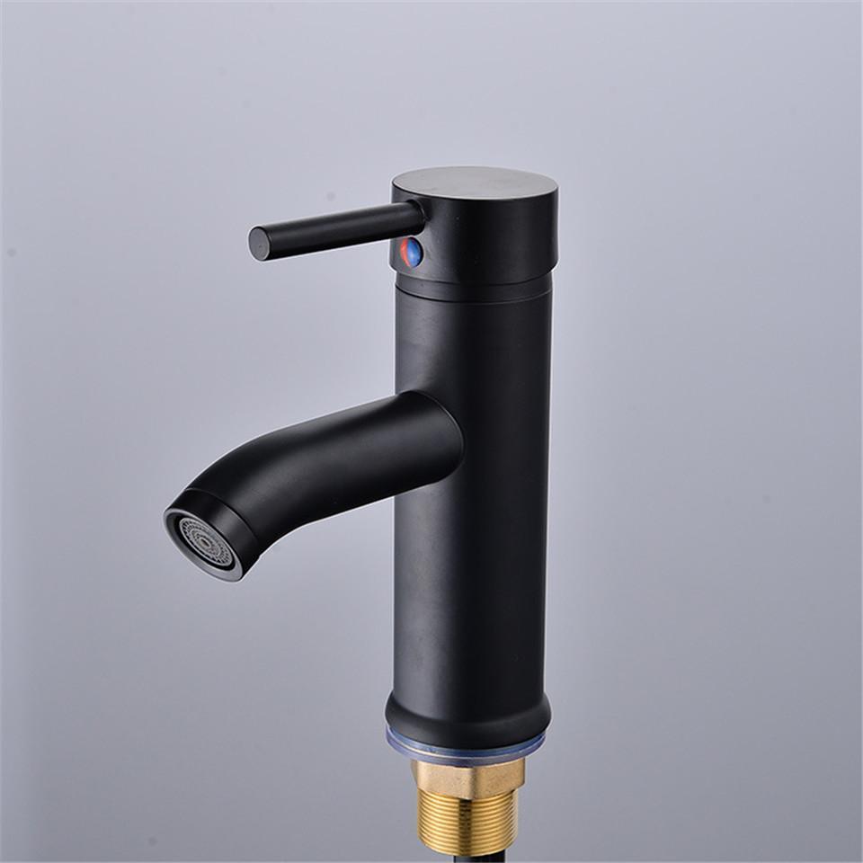 Black Matte Finish Stainless Steel Faucet - Nordic Side - 12-11, bathroom, bathroom-collection, bathroom-faucet, fab-faucets, faucet, kitchen, kitchen-faucet, modern, nordic, renovation, sink