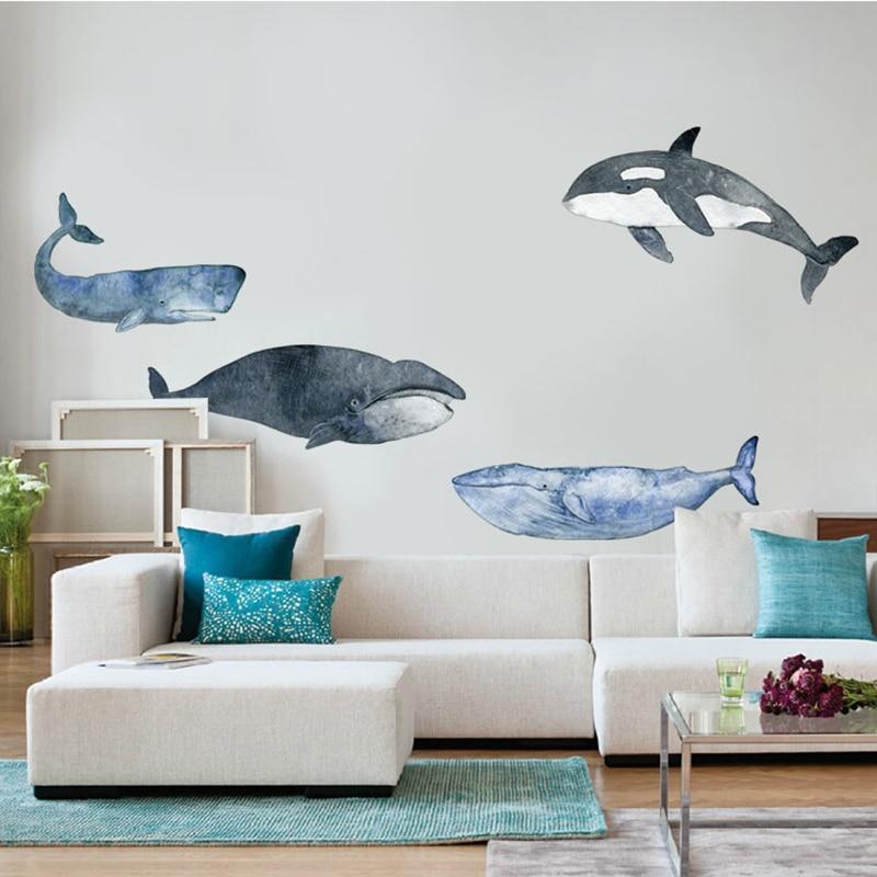 Dolphine Watercolour Wall Sticker - Nordic Side - 