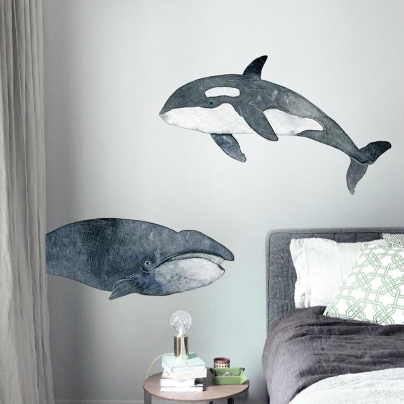 Dolphine Watercolour Wall Sticker - Nordic Side - 