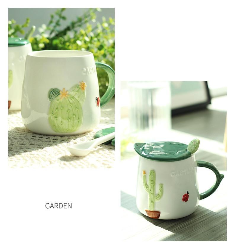 Cactus Mug with Lid - Nordic Side - 