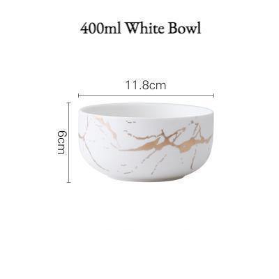 Gold Marble Glazed Ceramics - Nordic Side - 