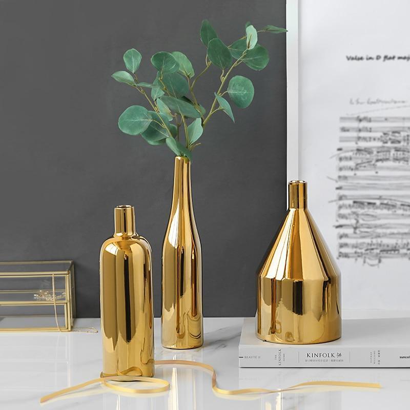 Metallic Gold Vase - Nordic Side - 