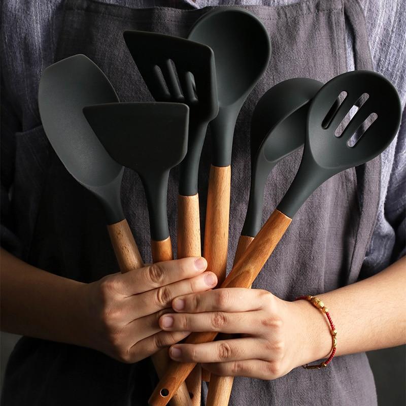 Heat-Resistant Wooden & Silicone Spatula - Nordic Side - 