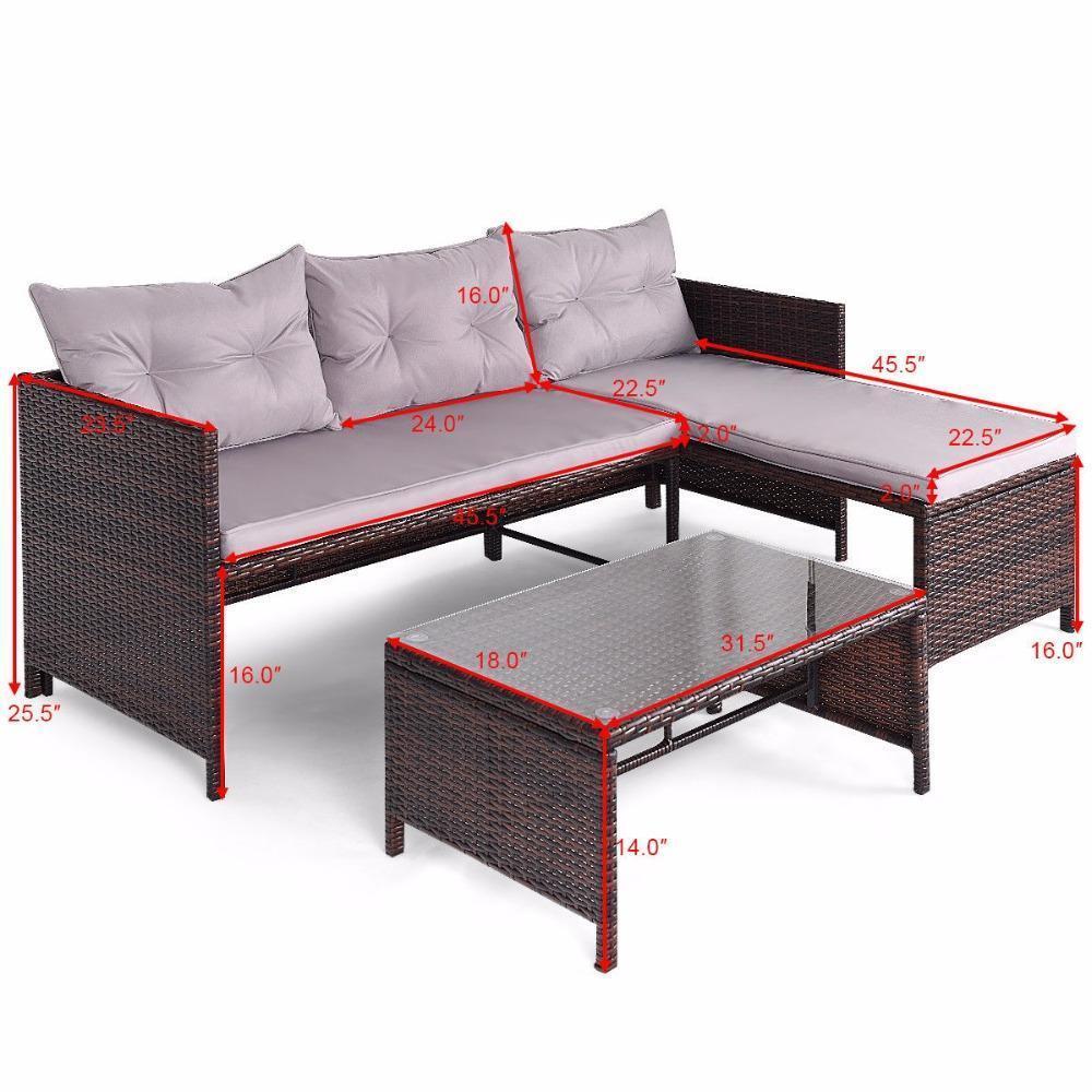 Claudius - 3 Piece Outdoor Rattan Sofa Set - Nordic Side - 07-04, feed-cl0-over-80-dollars, furniture-tag