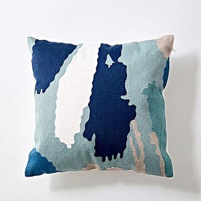 Cool Colored Embroidery Cushion - Nordic Side - 