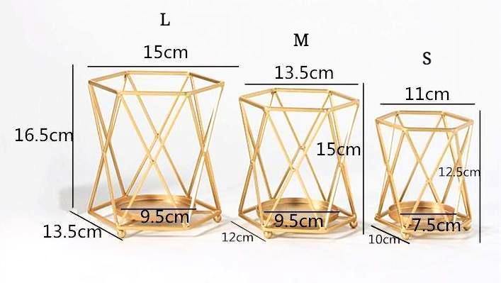 Gold Hexagon Candleholder - Nordic Side - 