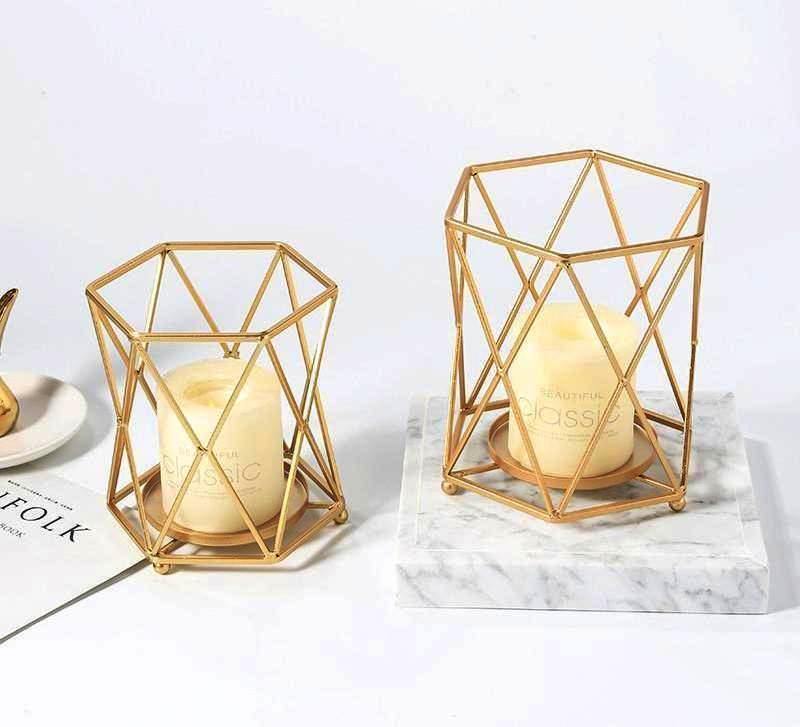 Gold Hexagon Candleholder - Nordic Side - 