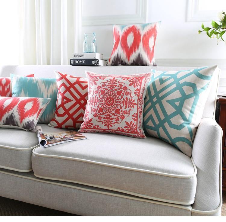 Vibrant Summer Red Cushions - Nordic Side - 