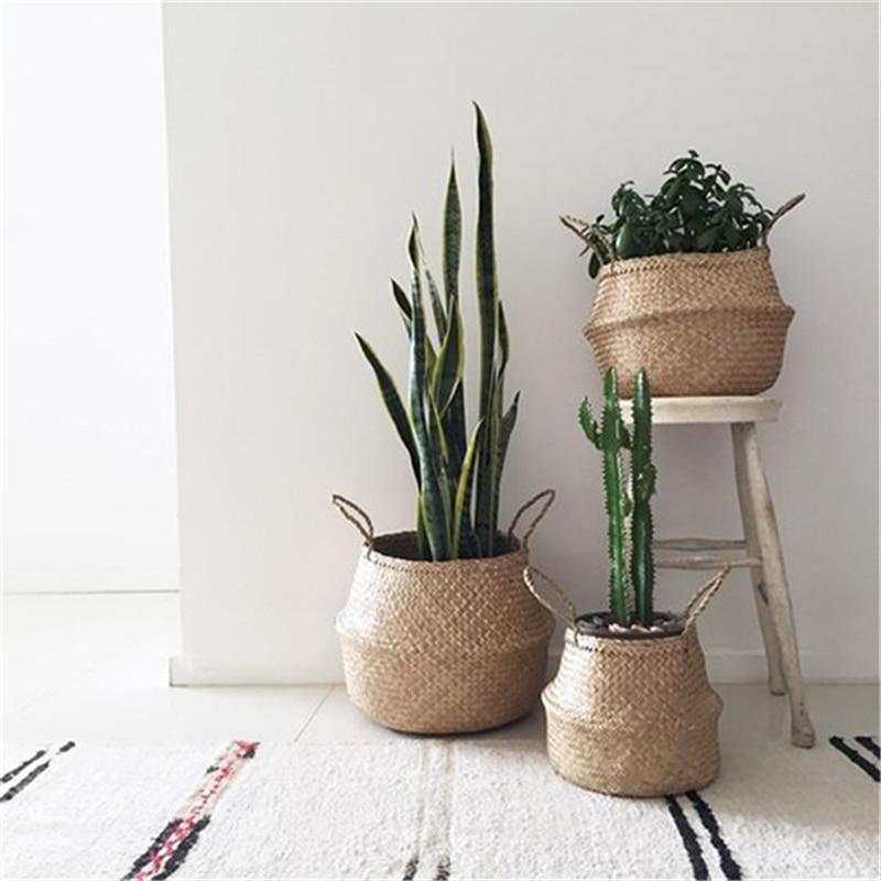 Foldable Woven Bamboo Storage Basket - Nordic Side - 11-23