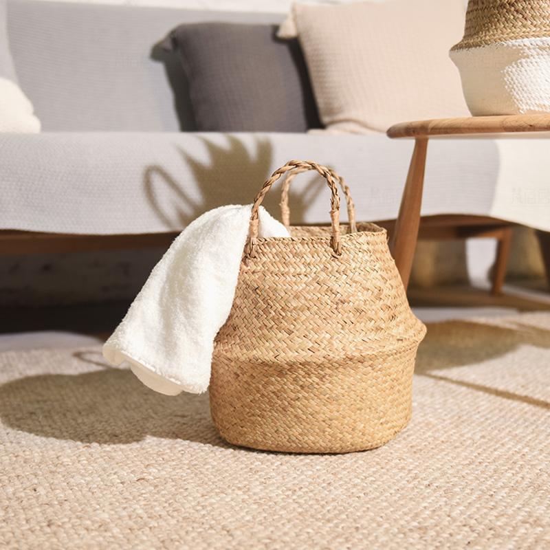 Foldable Woven Bamboo Storage Basket - Nordic Side - 11-23