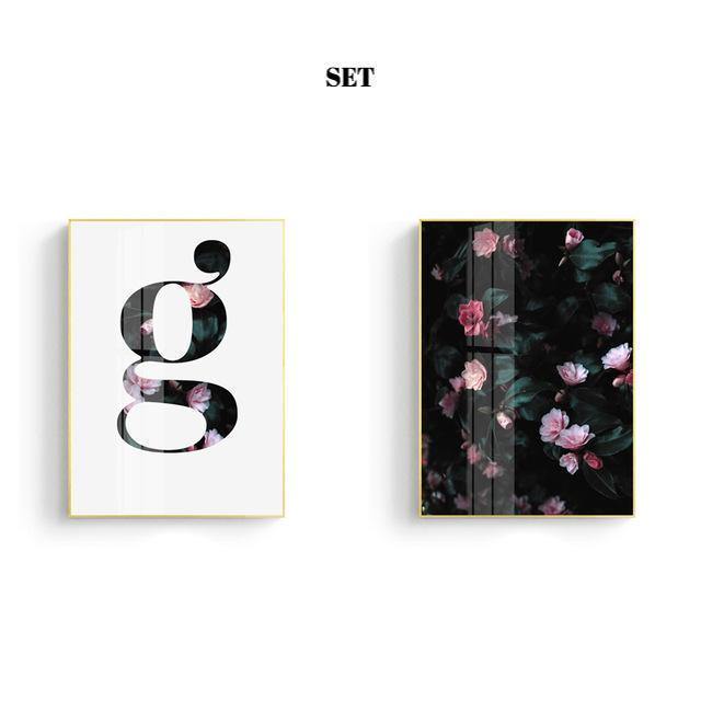 Dark Floral Wall Art - Nordic Side - 