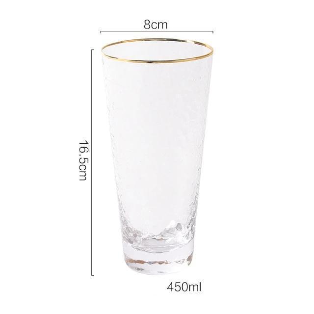 Hammer Glass Cup with Gold Rim (2 Pieces) - Nordic Side - 