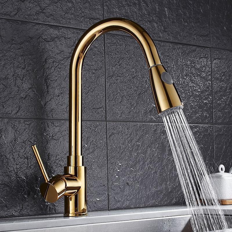 Anton - Retractable Kitchen Faucet - Nordic Side - 02-05, bathroom, bathroom-collection, bathroom-faucet, fab-faucets, faucet, feed-cl0-over-80-dollars, kitchen, kitchen-faucet, modern, moder