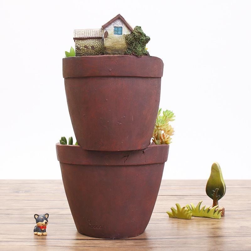 Resin Village Pot - Nordic Side - 