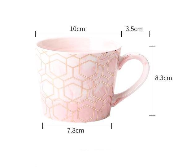 Geometric Gold Line Marble Mug - Nordic Side - 