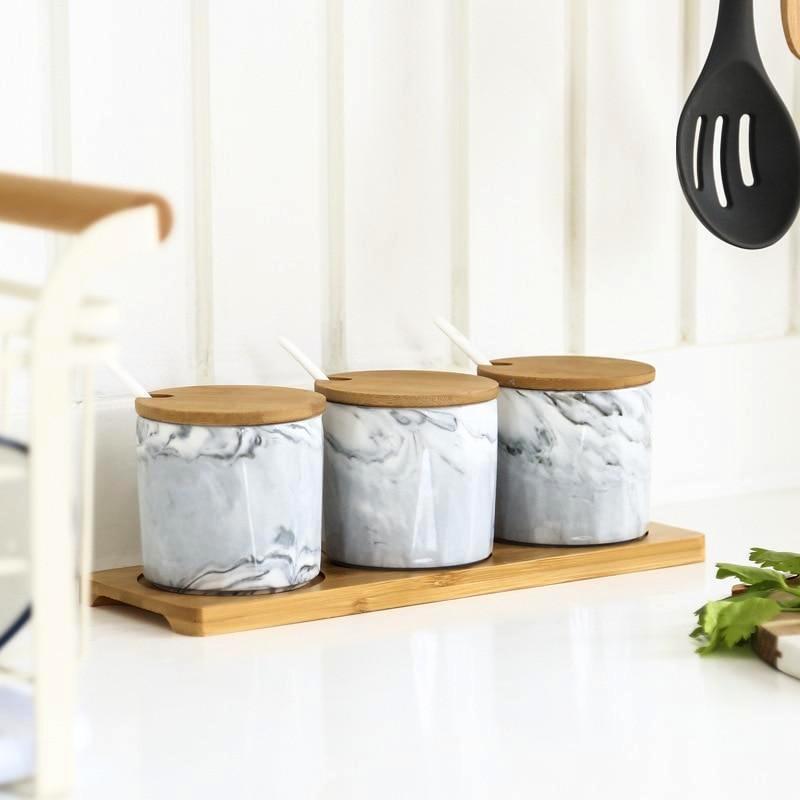 Marble Ceramic Spice Jar - Nordic Side - 