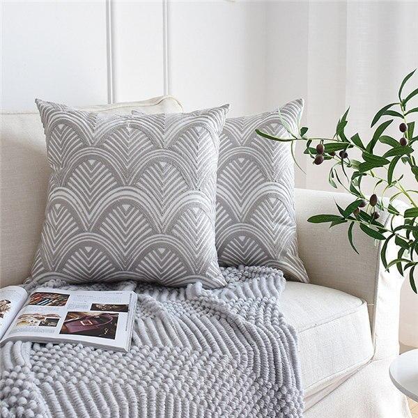 Grey Vintage Pattern Cushion Covers - Nordic Side - 