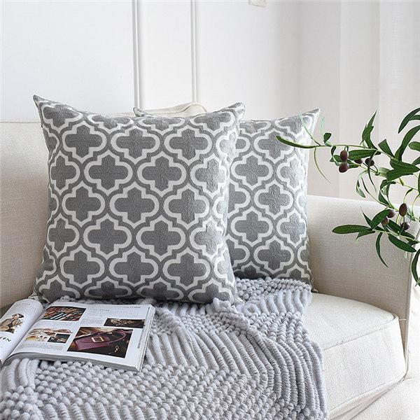 Grey Vintage Pattern Cushion Covers - Nordic Side - 