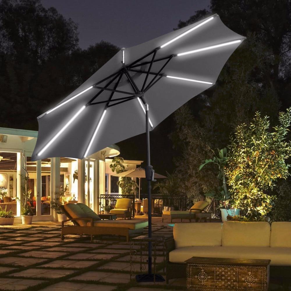 Tulio - LED Solar Patio Umbrella - Nordic Side - 07-04, feed-cl0-over-80-dollars, lamp, LED-lamp, light, lighting, lighting-tag, solar, solar-lamp