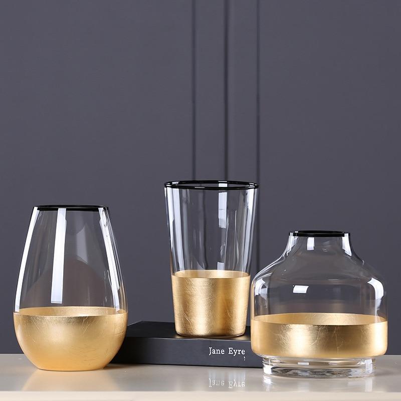 Gold Foiled Glass Vase - Nordic Side - 