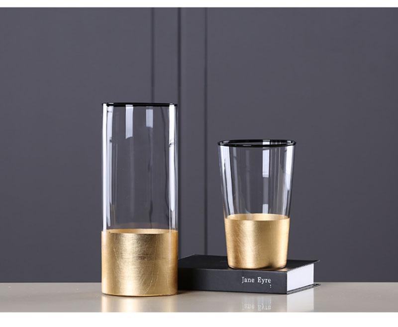 Gold Foiled Glass Vase - Nordic Side - 