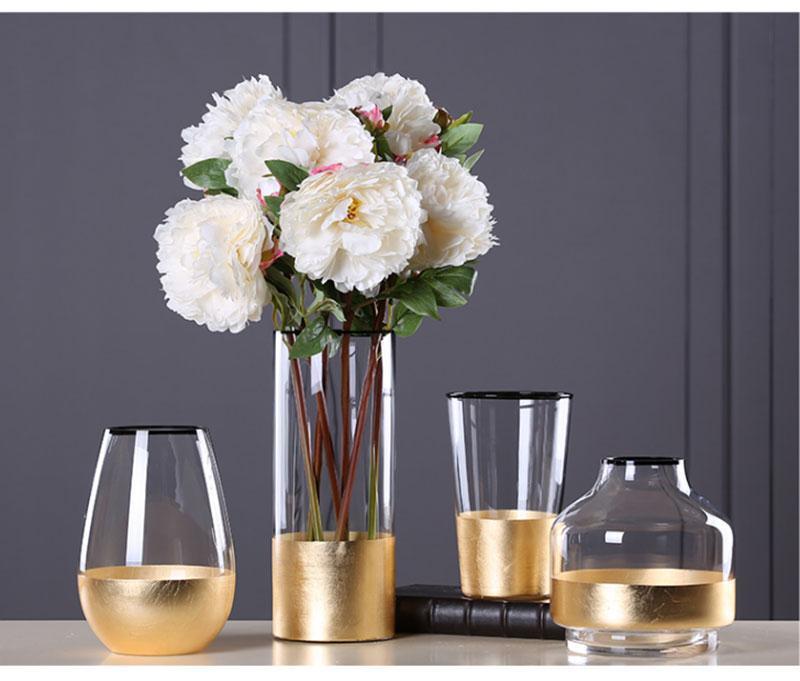 Gold Foiled Glass Vase - Nordic Side - 