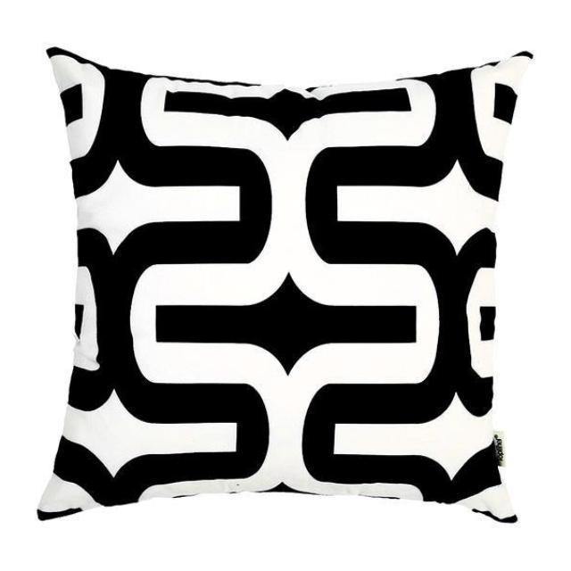 B&W Geometric Cushion Cover - Nordic Side - 