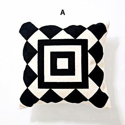 Black & White Embroidery Cushions - Nordic Side - 