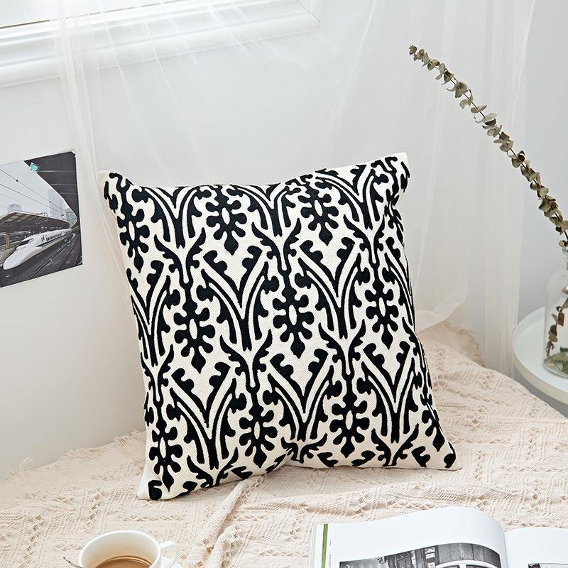 Black & White Embroidery Cushions - Nordic Side - 