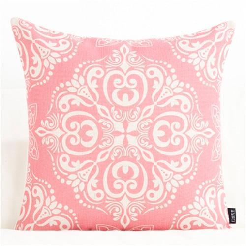 Pink Vintage Pattern Print Cushion Covers - Nordic Side - 