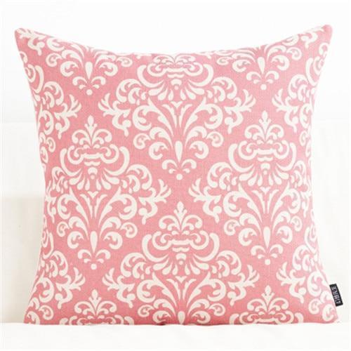 Pink Vintage Pattern Print Cushion Covers - Nordic Side - 