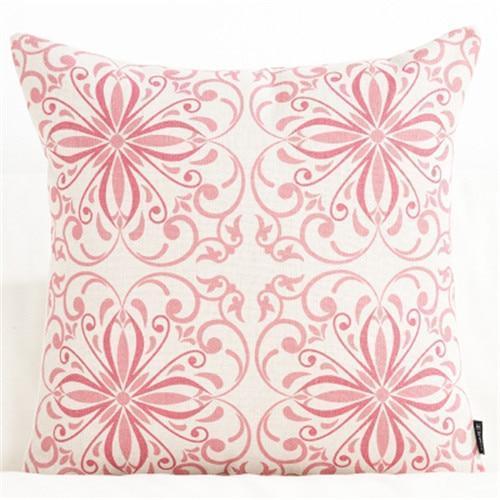 Pink Vintage Pattern Print Cushion Covers - Nordic Side - 