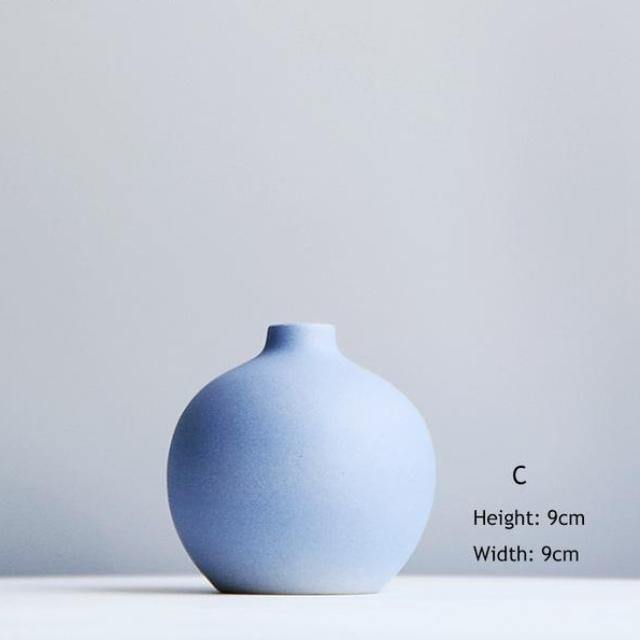 Minimal Blues Ceramic Vase - Nordic Side - 