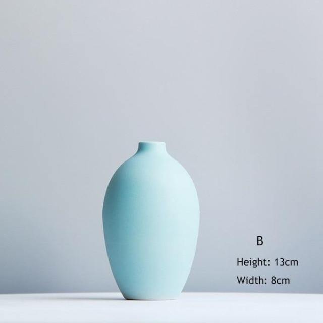 Minimal Blues Ceramic Vase - Nordic Side - 