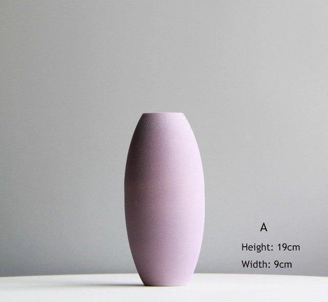 Macaron Coloured Ceramic Vase - Nordic Side - 