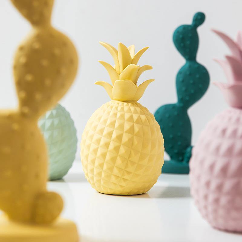 Pastel Ceramic Pineapple Model - Nordic Side - 