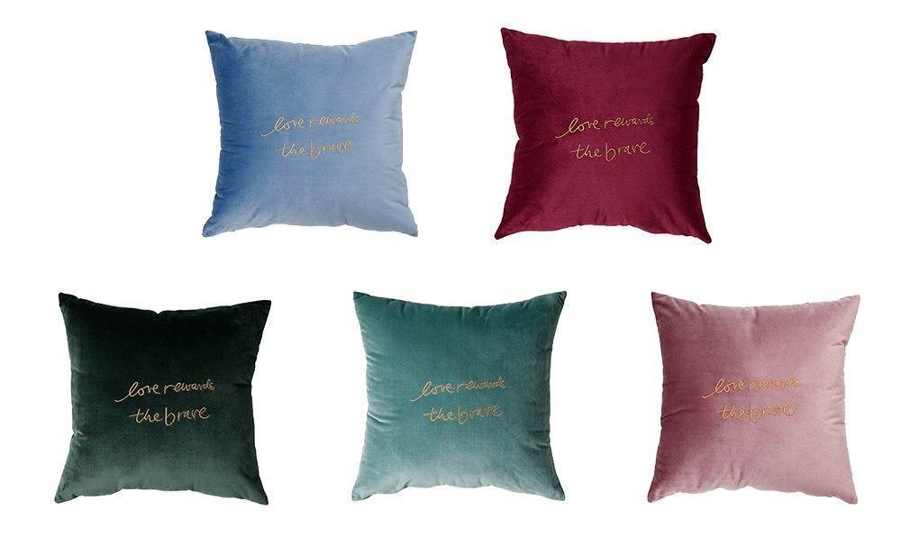 Velvet Cushion Cover With Letter - Nordic Side - 