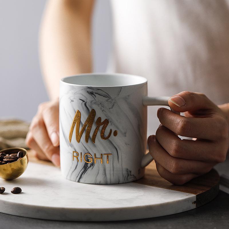 Marble Bronzing Mr&Mrs Mug - Nordic Side - 