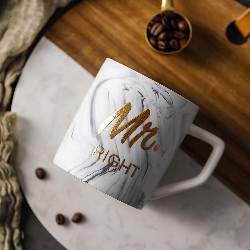 Marble Bronzing Mr&Mrs Mug - Nordic Side - 