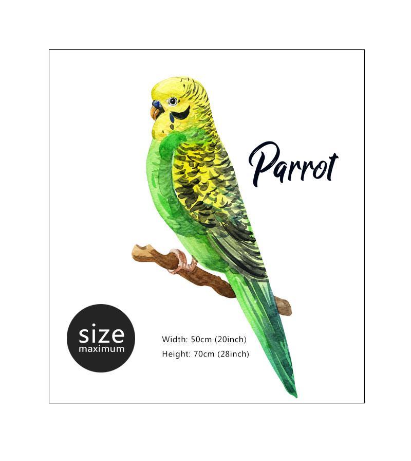 Yellow & Green Parrot Wall Sticker - Nordic Side - 