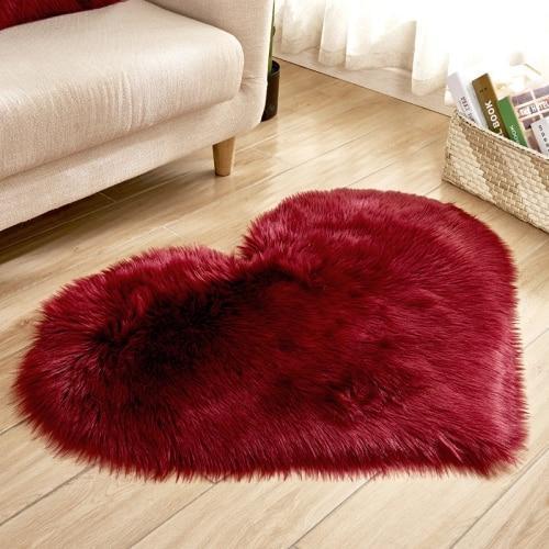 Cora - Faux Sheepskin Love Heart Rug - Nordic Side - 04-22, feed-cl0-over-80-dollars, large-rug, modern, modern-nordic, modern-rug, nordic, round-rug, shaggy-rug