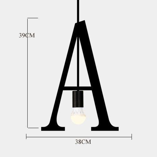 Black Alphabet Pendant Light - Nordic Side - 