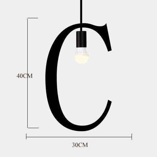 Black Alphabet Pendant Light - Nordic Side - 